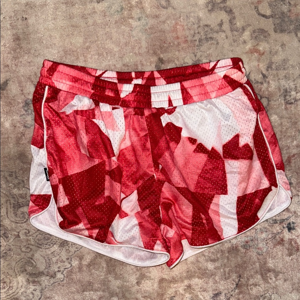 Diamond Supply Co. Red and White Athletic Shorts